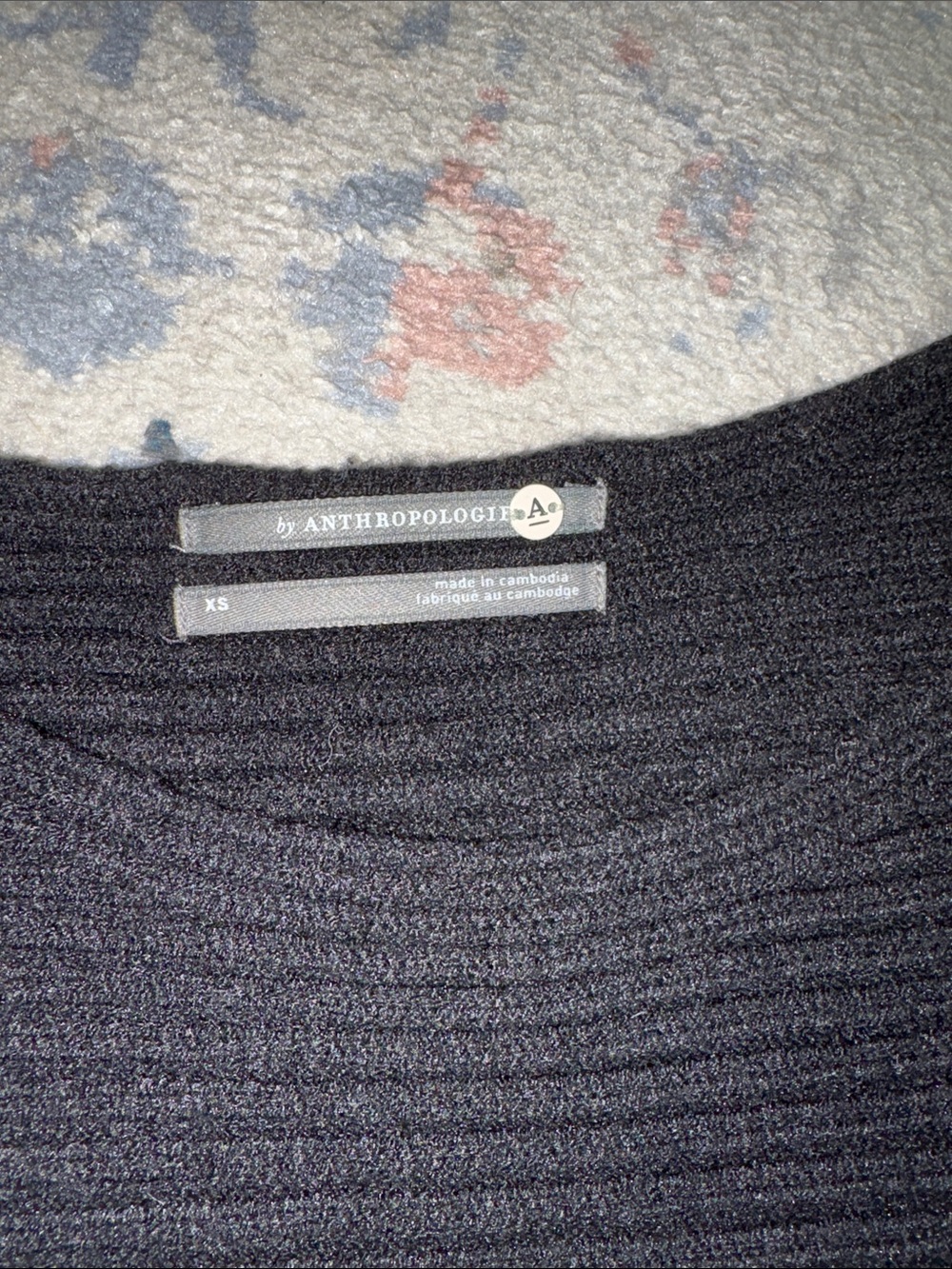 Anthropologie sweater Black Ribbed Knit Women's Sweater xs - Picture 2 of 3